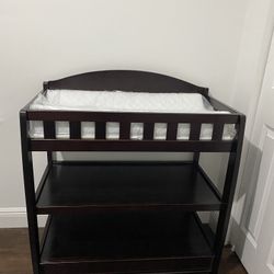 Delt children Changing Table With Pad In Dark Chocolate 