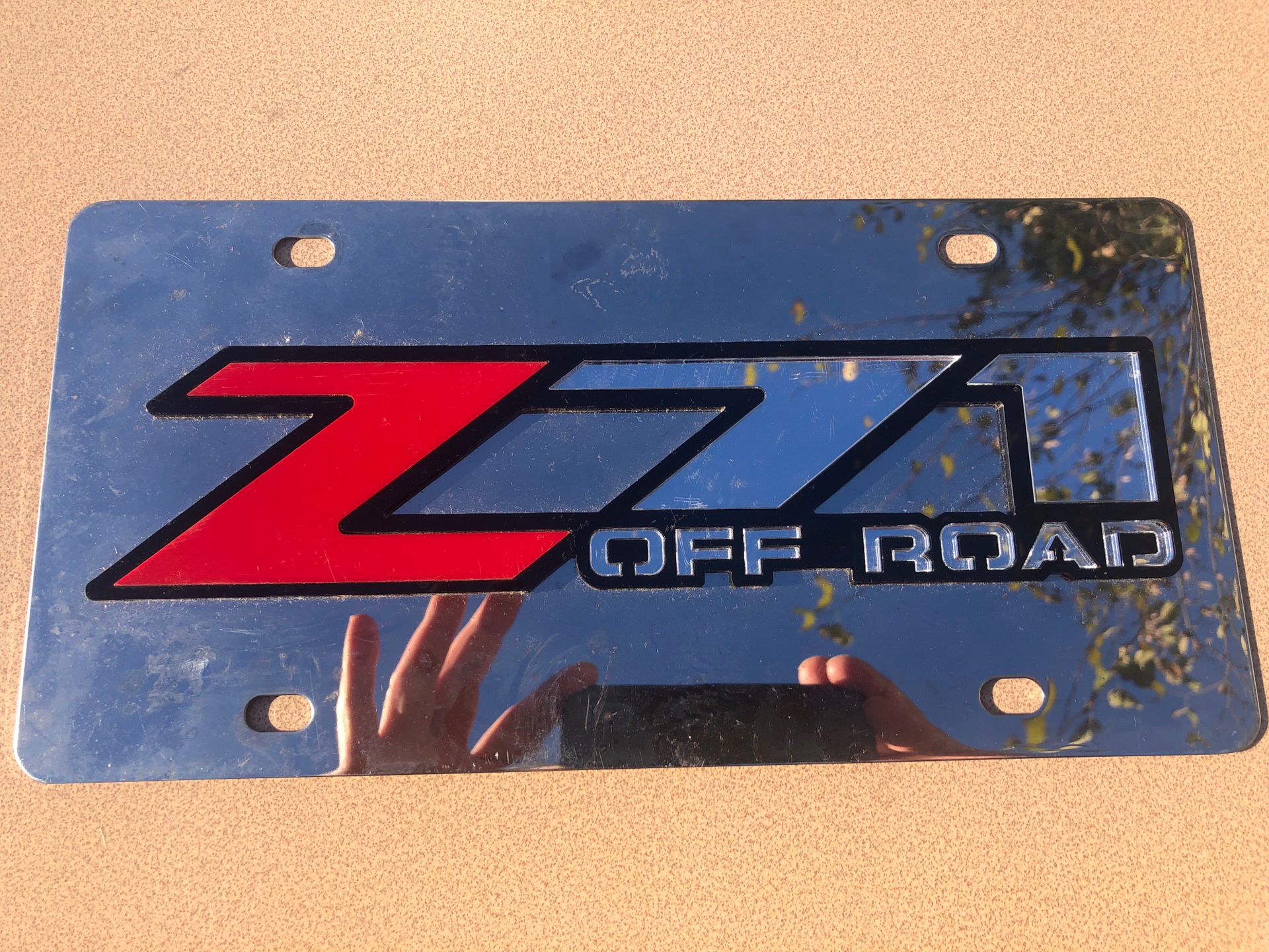 Chevy Z71 Off Road Logo License Plate (Chrome) - Compare @$50
