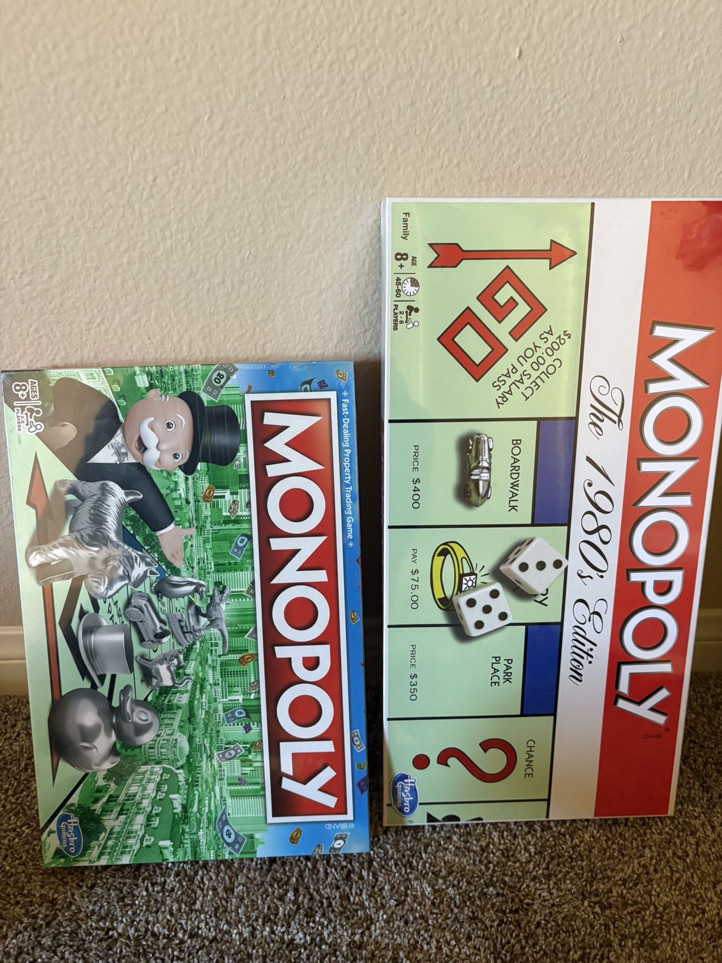 2 Unopened Monopoly board Games
