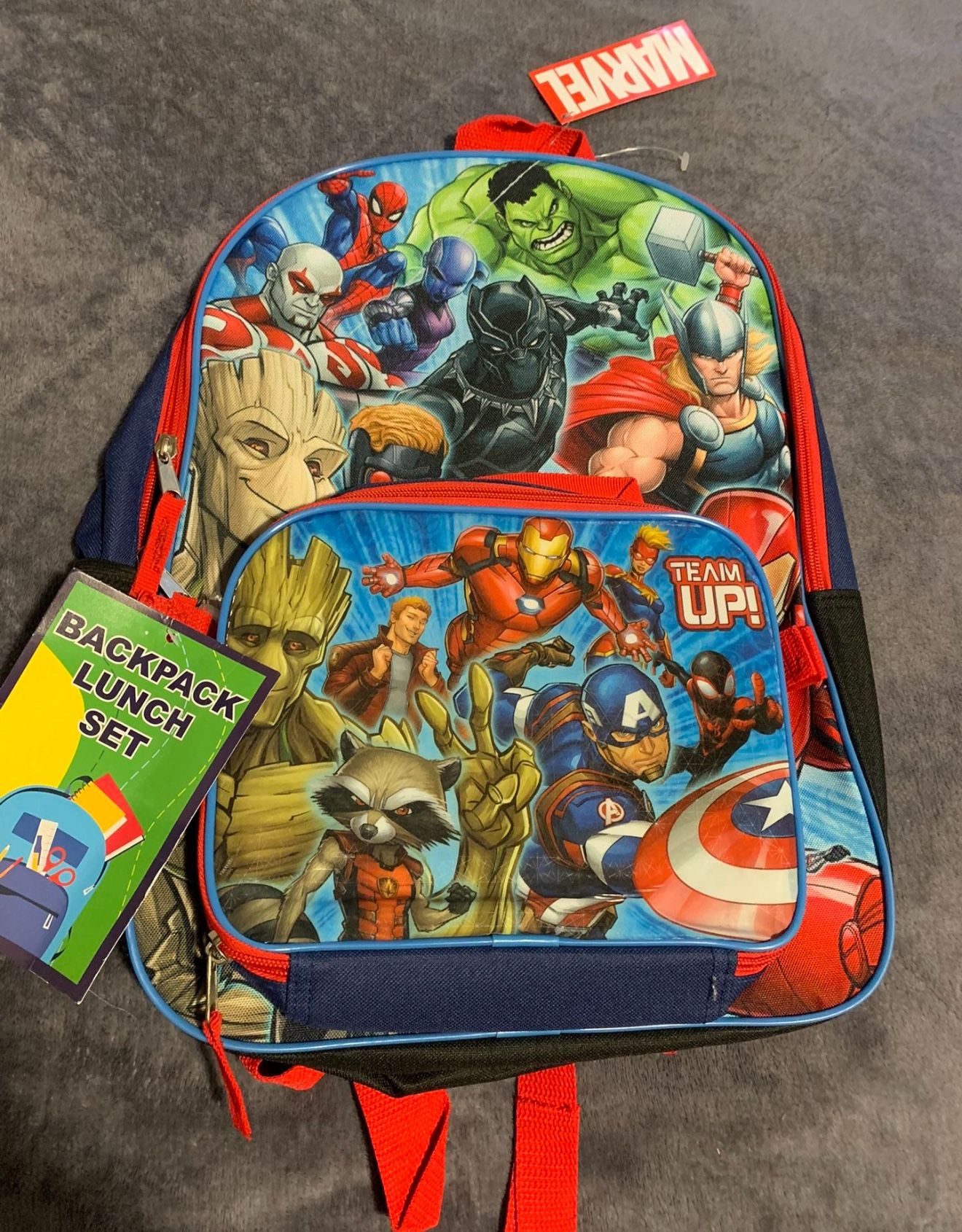 New Marvel Backpack With Lunchbox