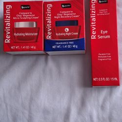 “B Pure Revitalizing Skincare Set Moisturizer Night Cream Eye Serum 
