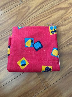 Vintage Red Fruit Print Cotton Fabric