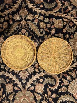 2 Vintage Yellow Coasters 
