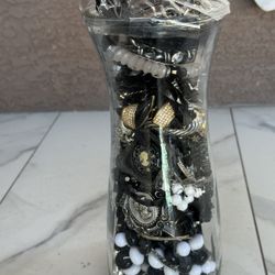 Huge Collection Black Jewelry Vintage Bracelets Necklaces Beads 40yr Collector