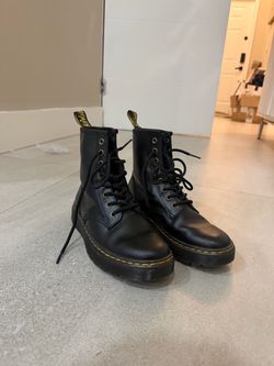 Dr. Martens Black Leather Lace-Up Boots