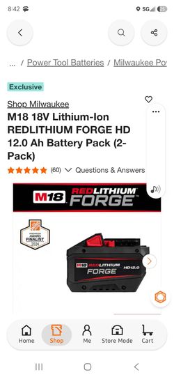 Milwaukee Lithium red forge battery 12.0 ah