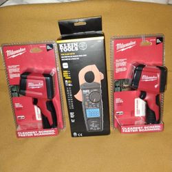 KLEIN TOOLS HVAC Voltage Meter Clamp, 2 Milwaukee 10:1 Infrared Temp-guns 