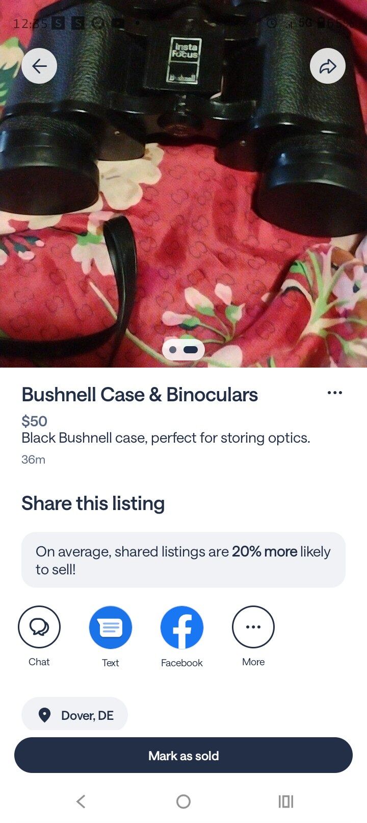 Bushnell Binoculars With Case &Lens Covers