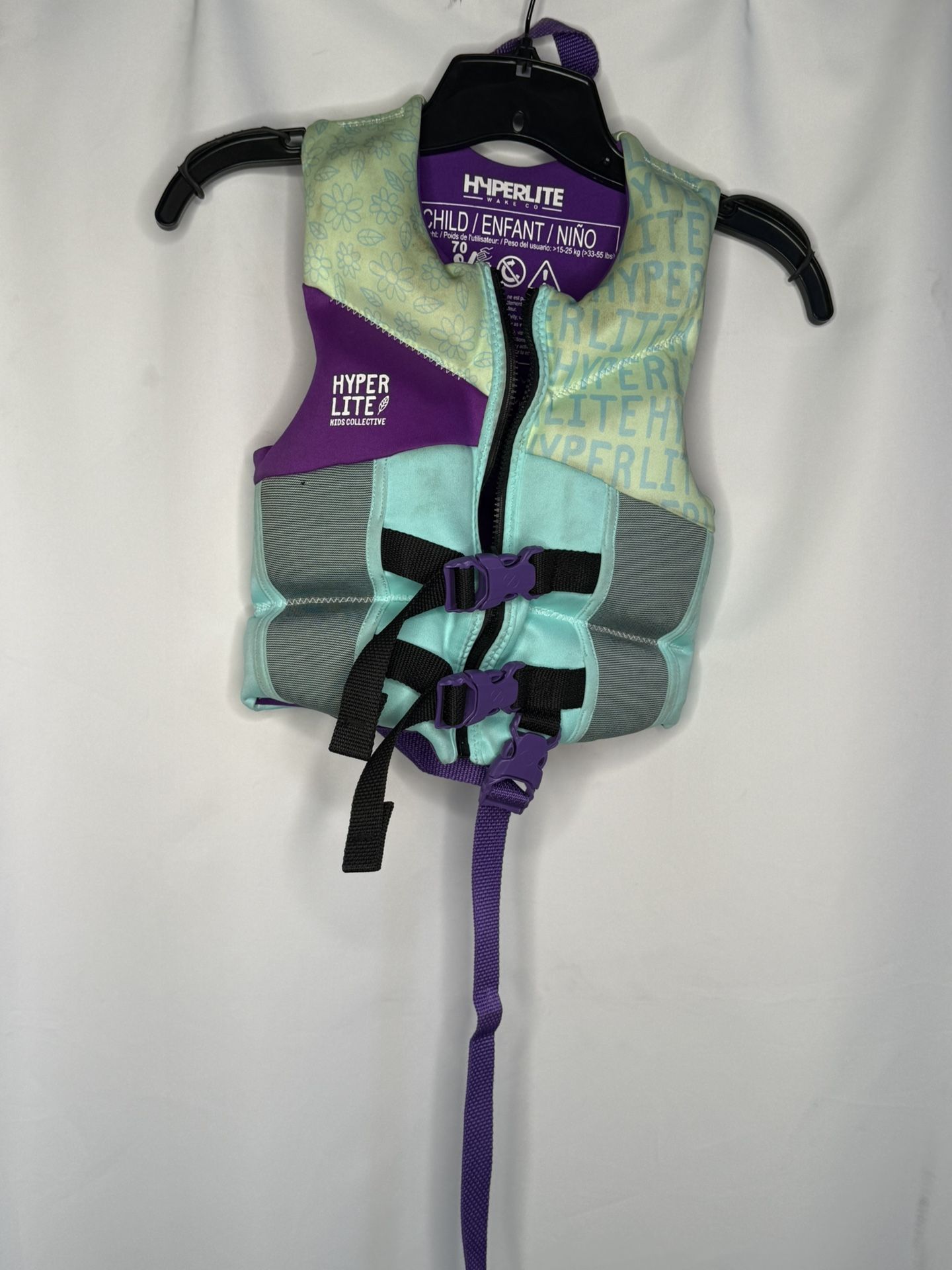 Hyperlite life vest Child/Infant 33-55 Lbs Blue And Purple/teal