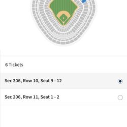 YANKEE TICKETS TOMORROW AT 1:05pm Vs ATHLETICS (6tickets)