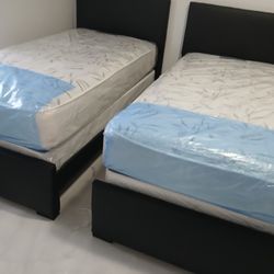 $600 For Both Set Of Twin Beds With 2 Mattress And 2 Box-spring Brand New Free Delivery Free Assembly 
