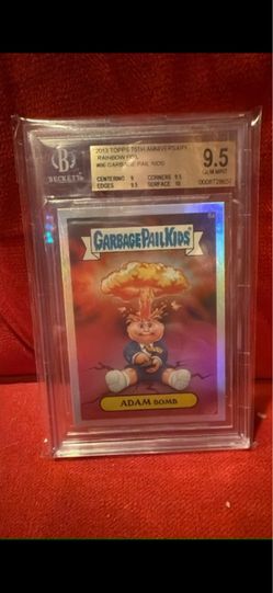 2013 TOPPS 75TH ANNIVERSARY GARBAGE PAIL KIDS 8A ADAM BOMB RAINBOW FOIL BGS 9.5
