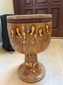 Authentic Persian Helmi Single-Block Tonbak (Tombak / Zarb) Drum — Khatoon Design
