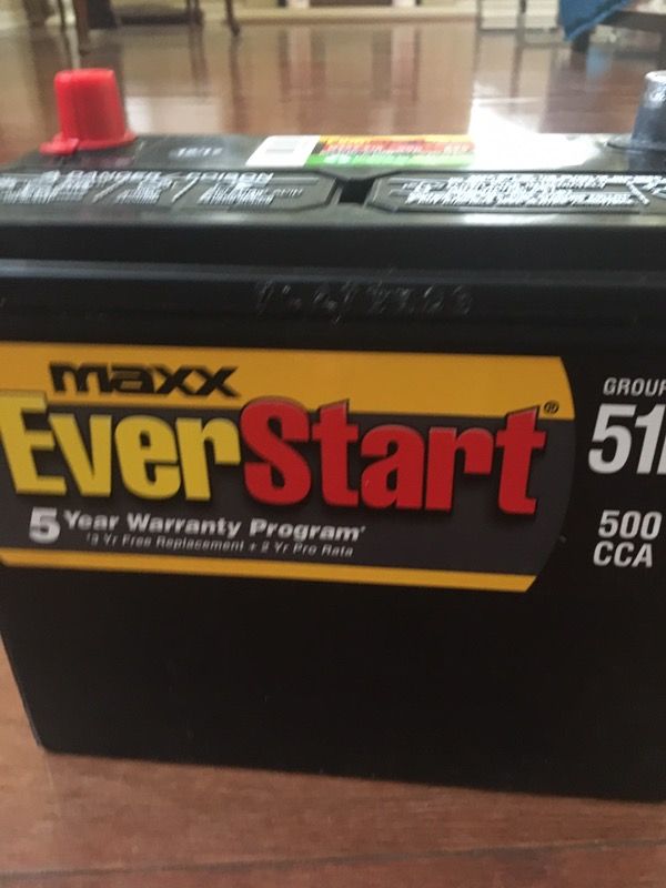 NEW EverStart Maxx Lead Acid Automotive Battery, Group Size 51R