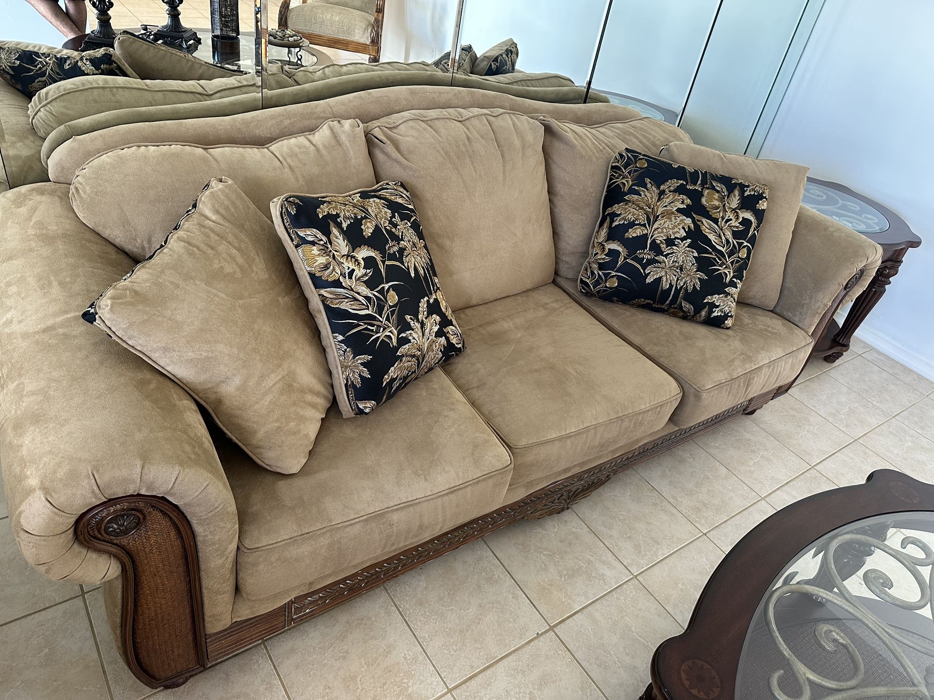 Brown Suade Sofas