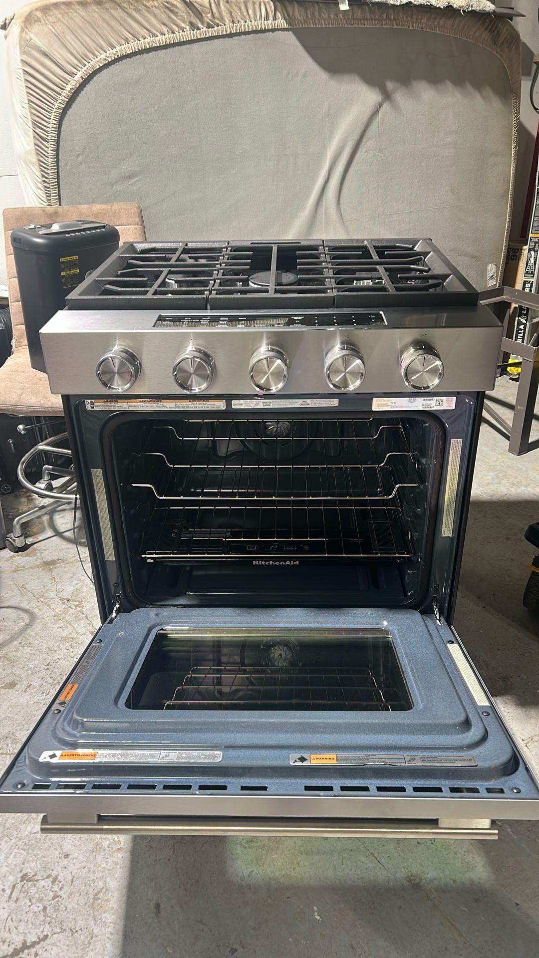 30” Kitchen Aid Stainless Slide-In Gas Range