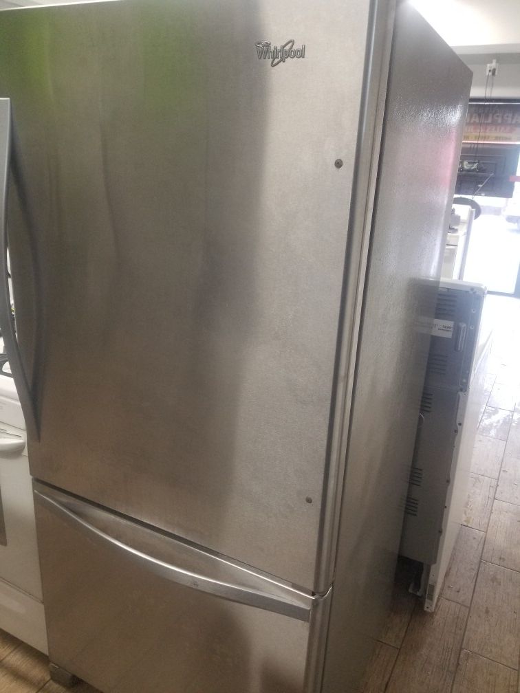 Whirlpool stainless steel bottom freezer refrigerator
