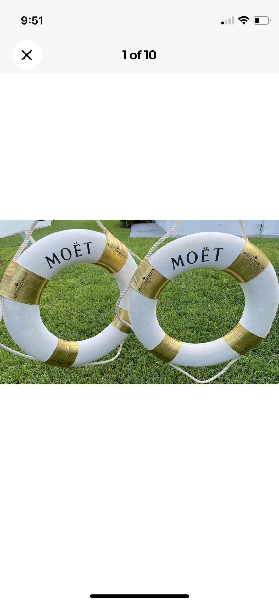 2X Moet Chandon Champagne Life Ring Buoy RARE Collectible Lifesaver