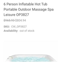 Hot Tub/ 6 Person Pool