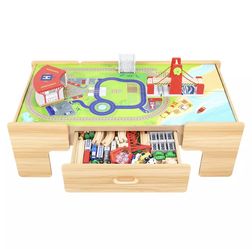 Jupiter Workshops 100-Pc. Wooden Train Table