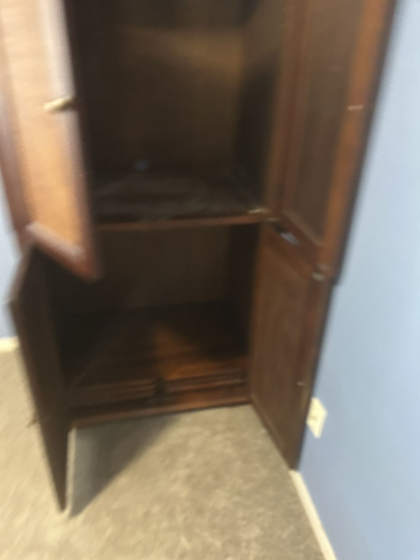 Armoire $20, Very Solid, Heavy, Must Be Able To Bring Help To Carry It Down Stairs With A Corner