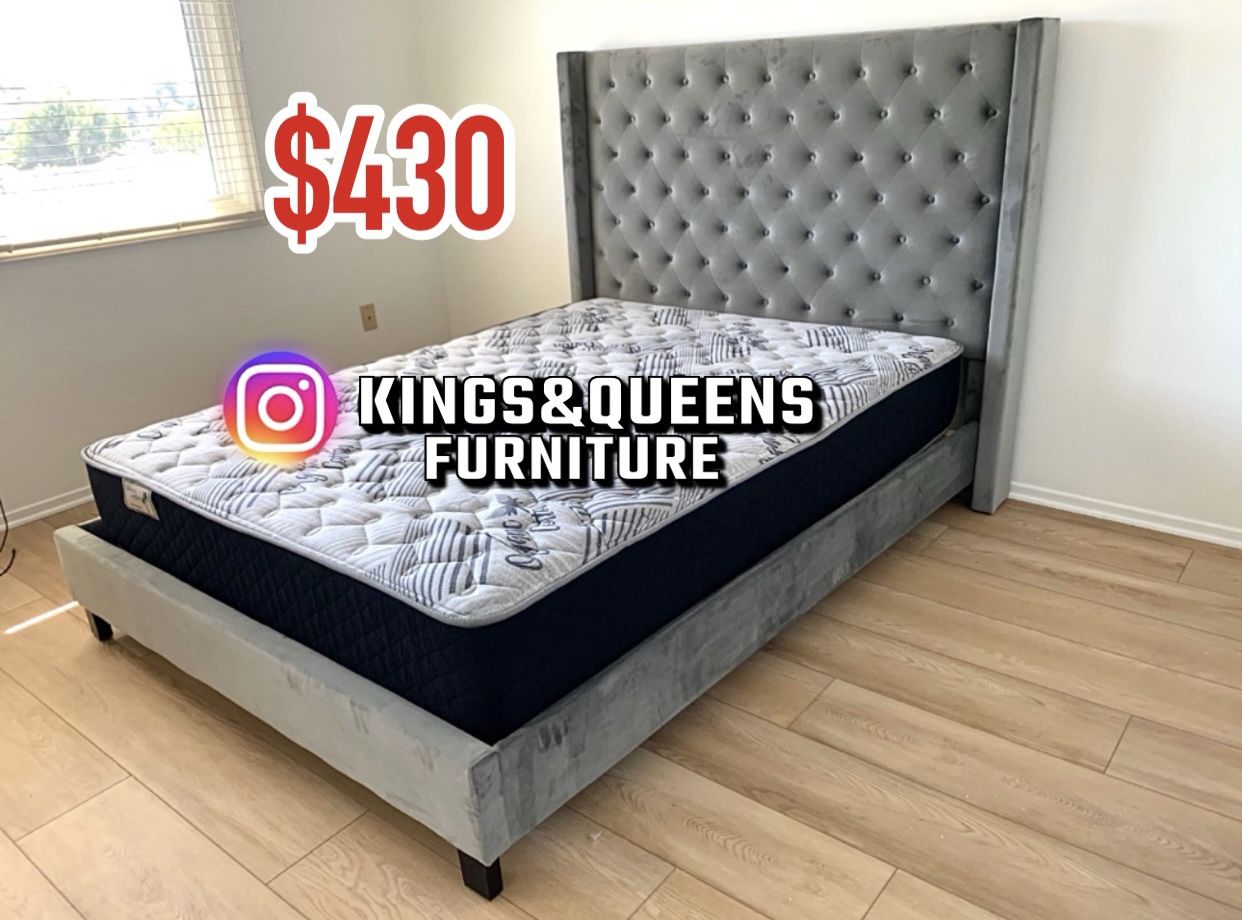 New Queen Bed Frame With Mattress 