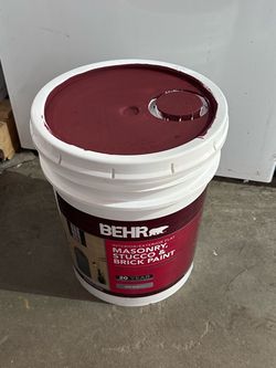5 Gallon Paint Burgundy Red / Rojo Borgoña Behr Masonry Stucco & Brick Interior/Exterior Flat