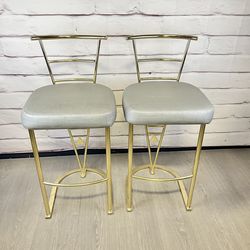 DIA Brass Gold Tone Design Institute Bar Stools 2pc