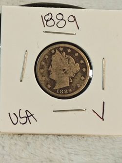 #642 V nickel 1889 coin