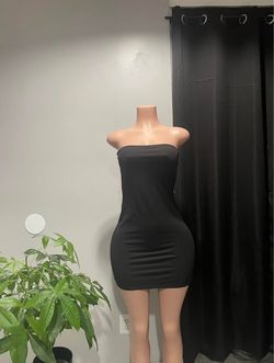 Black Strapless Bodycon Mini Dress