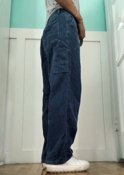 corduroy cargo pants navy blue