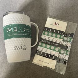 Golf Gift Set Insulated Mug and Hair Ties