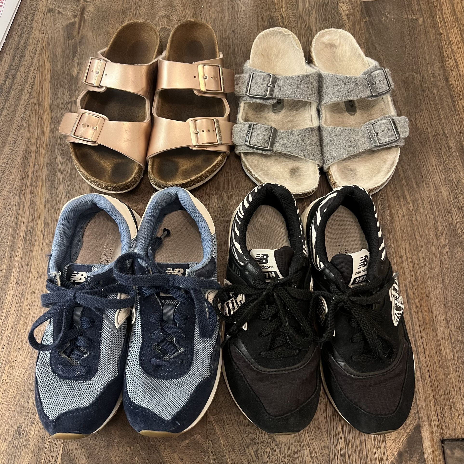 New Balance And Birkenstock Little Girl Sneakers And Sandals Size 1.5-2