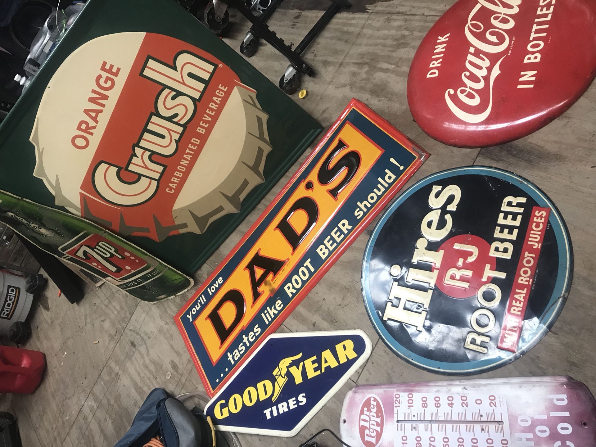 Antique vintage soda signs for sale