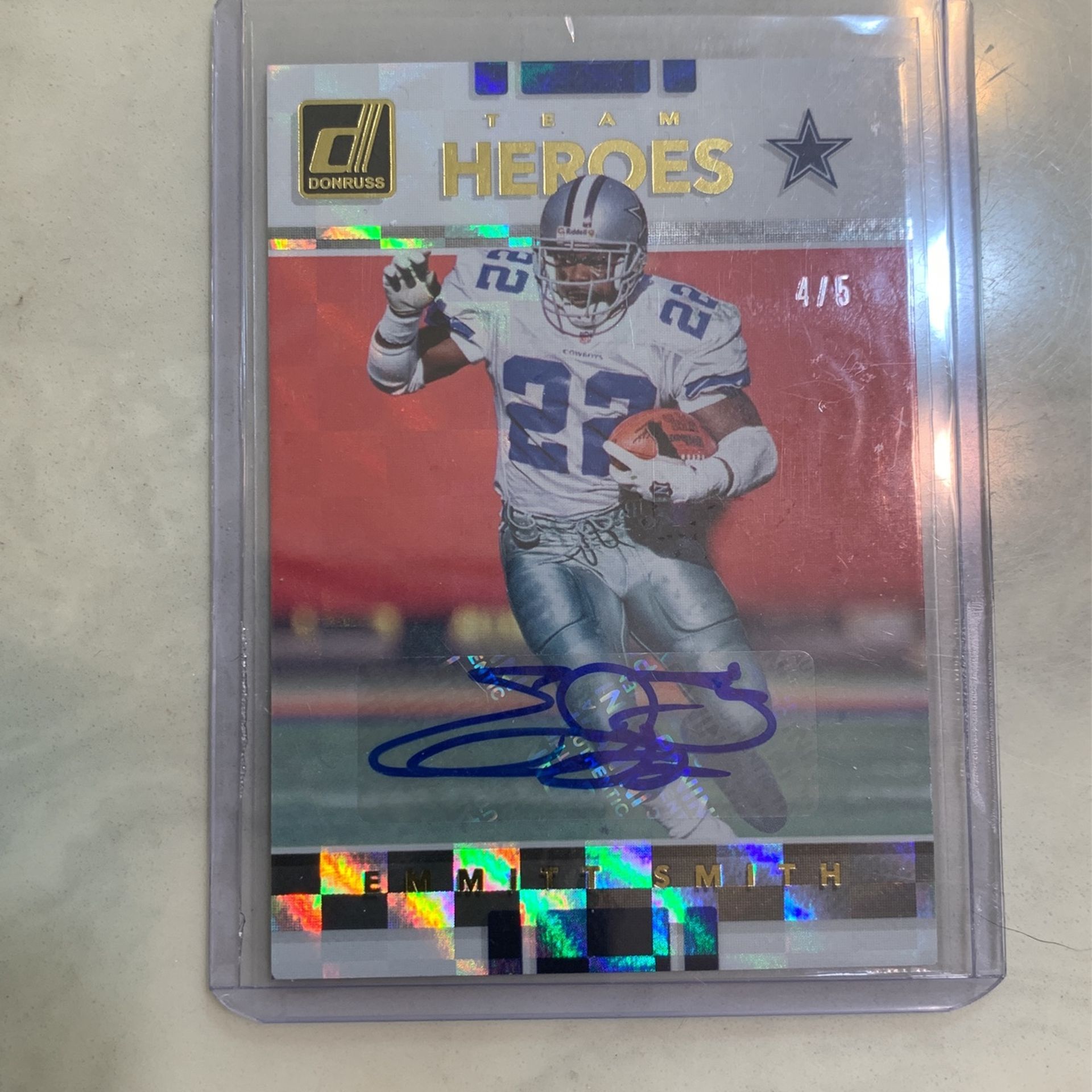 Emmitt Smith Autographed Card #4 / 5