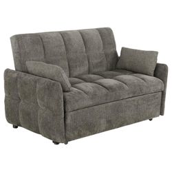 💎 SOFA SLEEPER BED SEATING DARK GRAY CHENILLA FABRIC SILLON CAMA💎