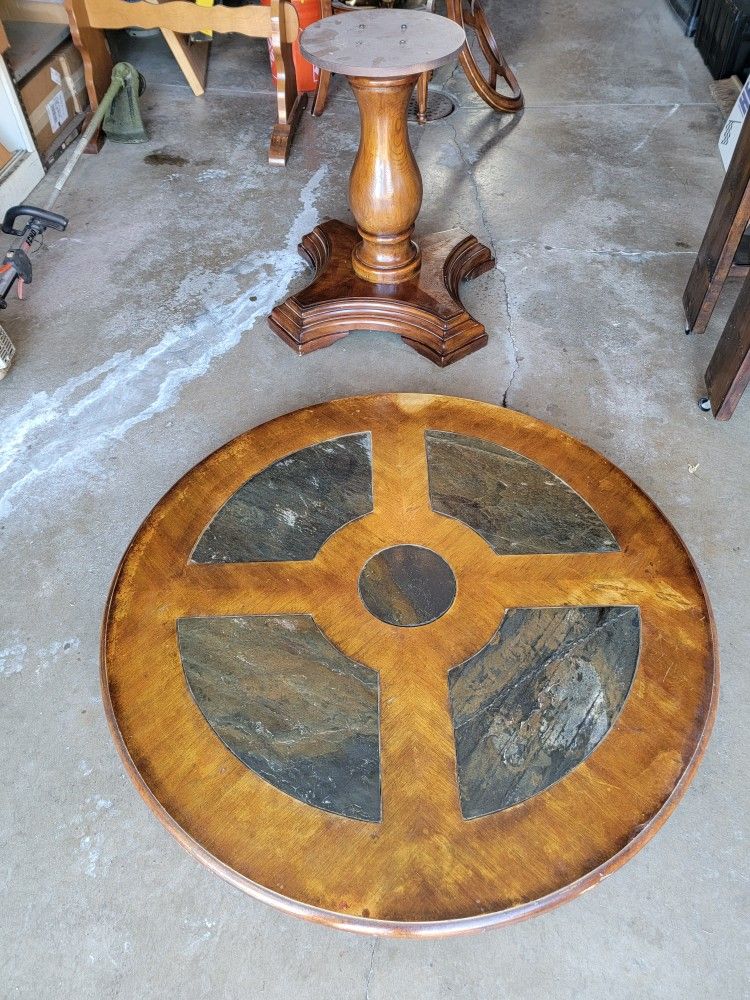 Beautiful Kitchen Table With Granite Inlay