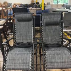 Set of 2 Relaxing Recliners Patio Chairs 