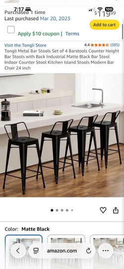 Counter height bar stools (Set of 4)