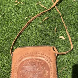 Costa Rica Shoulder Leather Bag Beige Color 