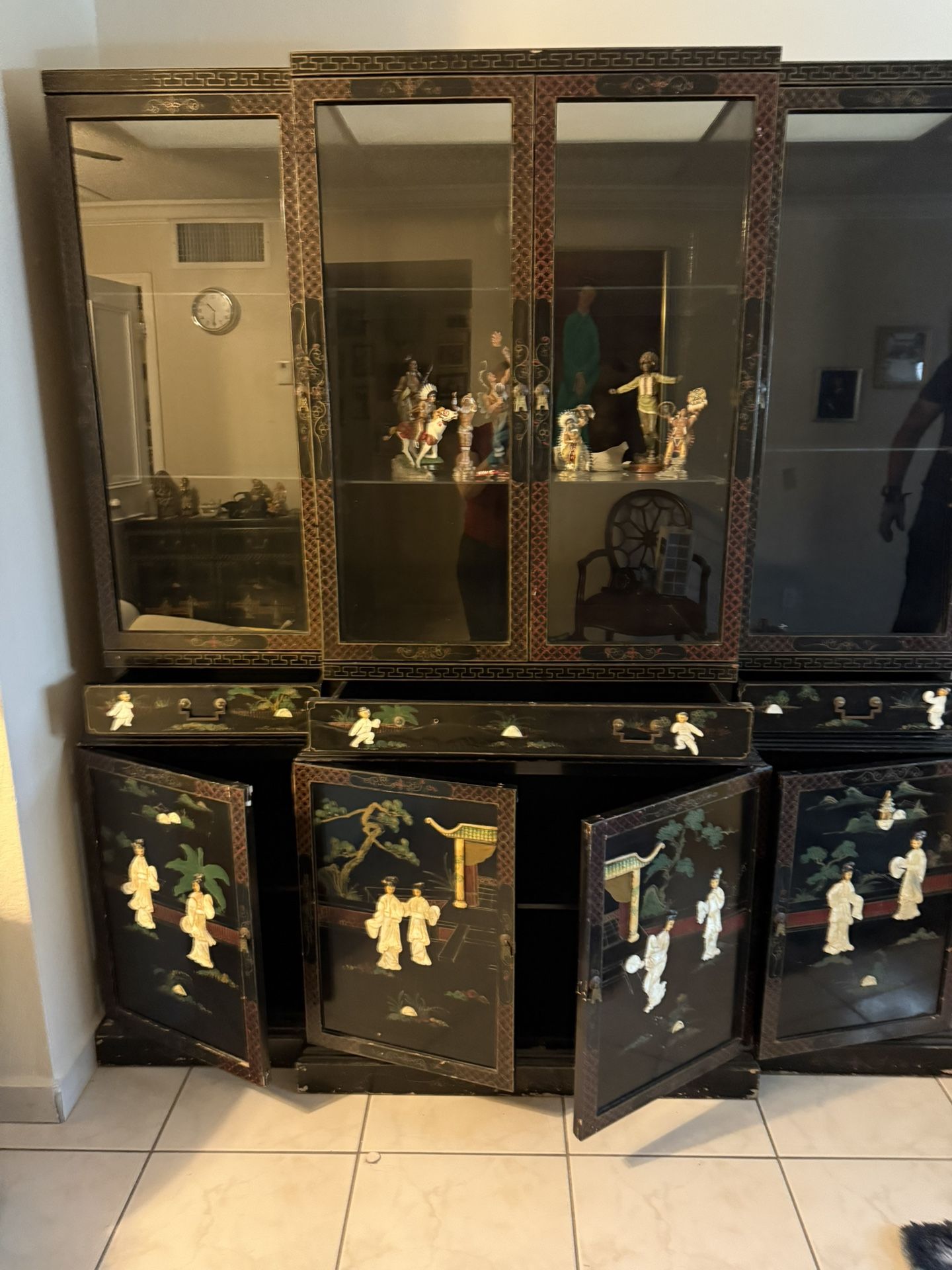 Vintage China Cabinet With Bar
