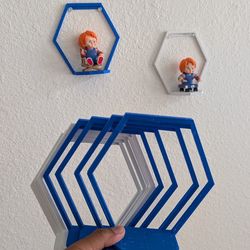 3-D Printed Wall Displays (10 Pieces) Blue & White