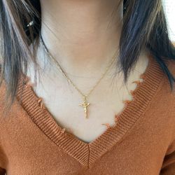 Gold necklace Cross Necklace gold cross necklace