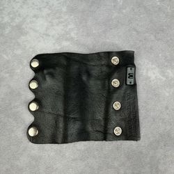 VTG Original Hairglove Leather Pony Tail Holder Wrap Hair Biker Black 4" Long