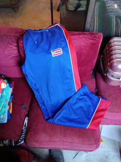 Puerto Rico Flag Track Pants Blue Red
