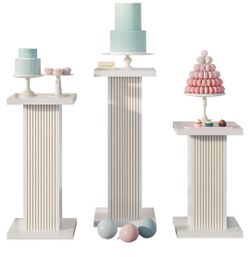 3PCS Square Pedestal Stand for Party,Wood Display Pedestal Stands
Fluted Plinth Pillars Table for Parties Wedding Birthday Baby Shower Decor,White