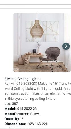 NEW Renwil Gold Ceiling Lights – Set of 2