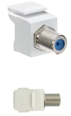 QuickPort F-Type Nickel-Plated Connector, White 41084-FWF