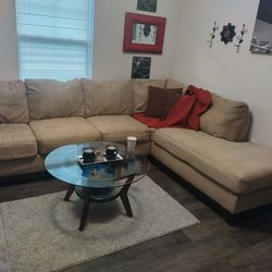 Suede Sectional Couch 
