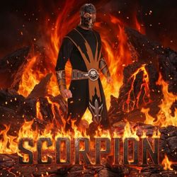 Halloween Mortal Kombat Scorpion Deluxe Adult Costume Cosplay Size XL Brand NEW